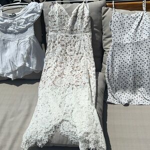 Lulus White Lot - 2 Dresses and 1 Romper, Size XS